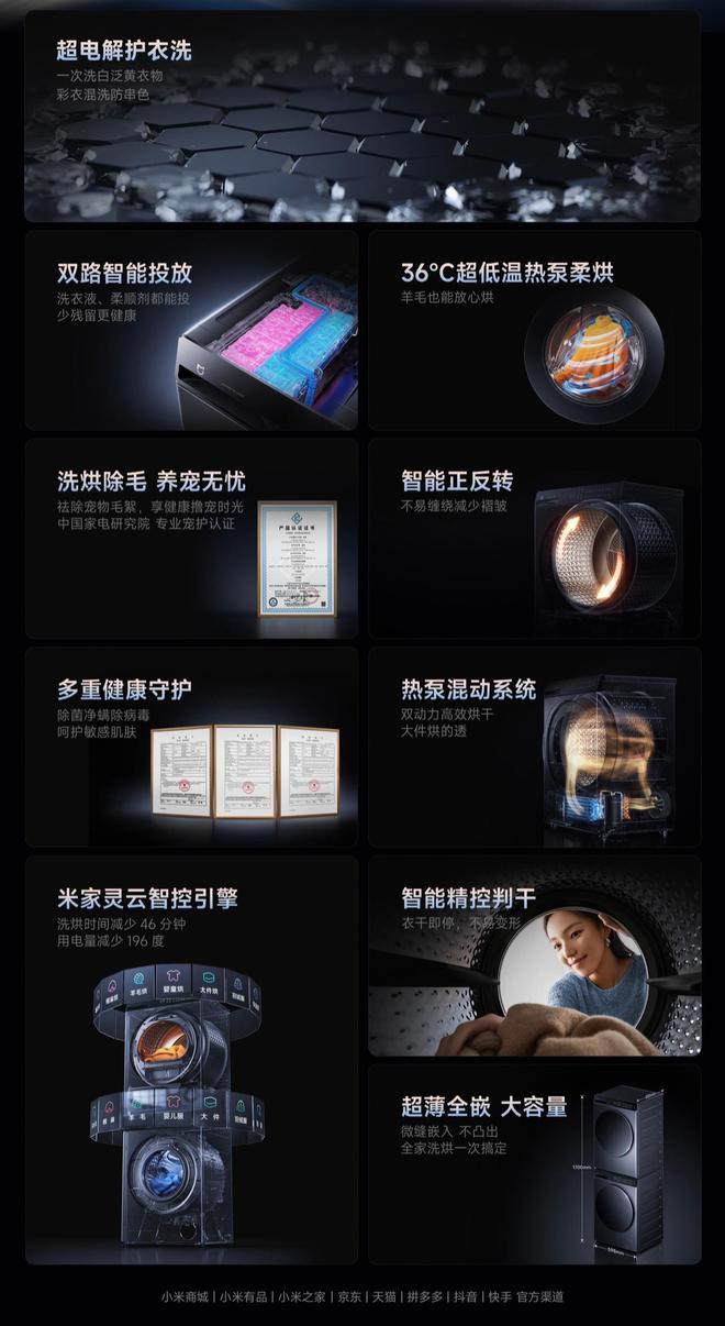 小米米家洗烘套装Pro滚筒细节